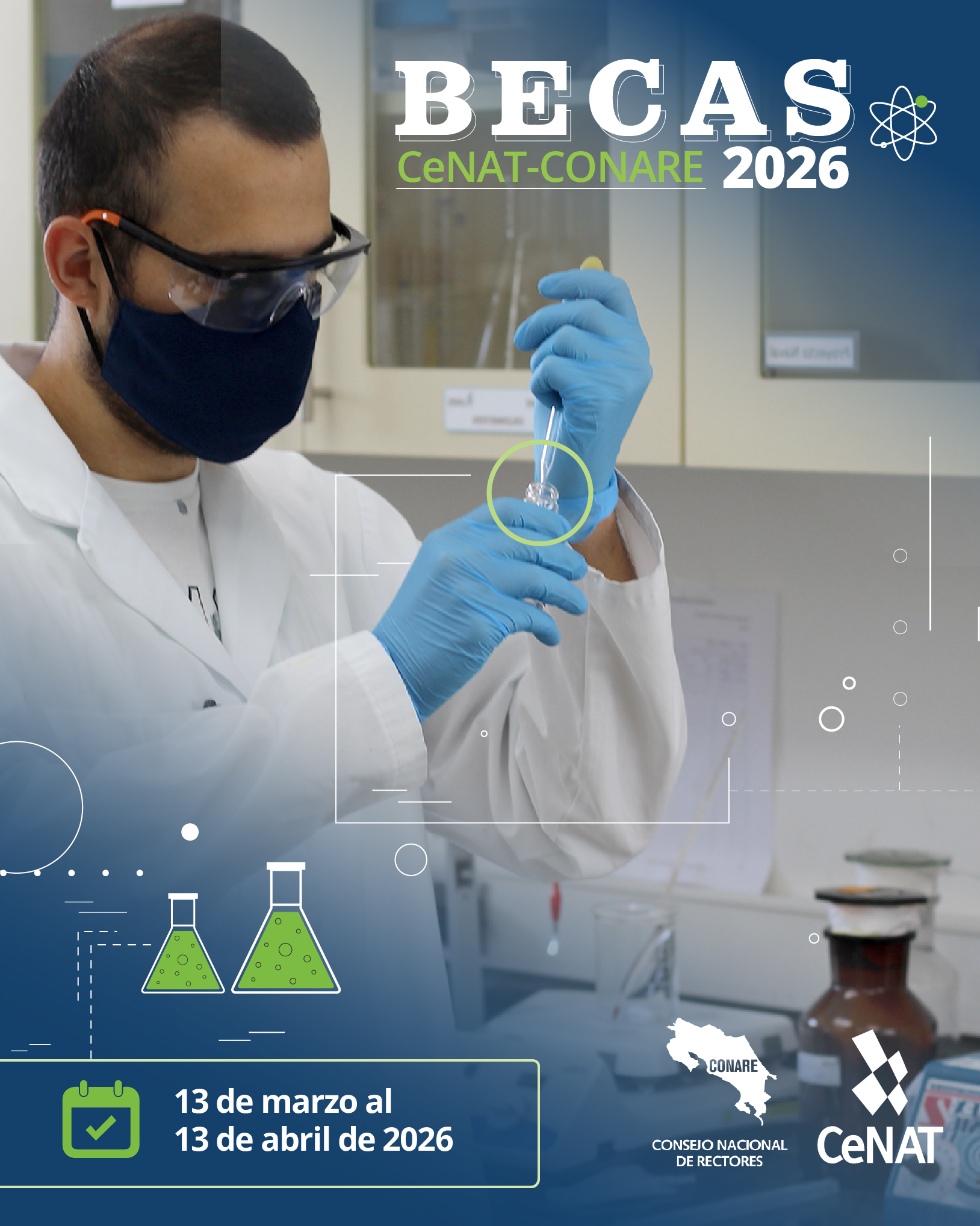 Abre convocatoria del Concurso de Becas CeNAT-CONARE 2026 para estudiantes de universidades públicas