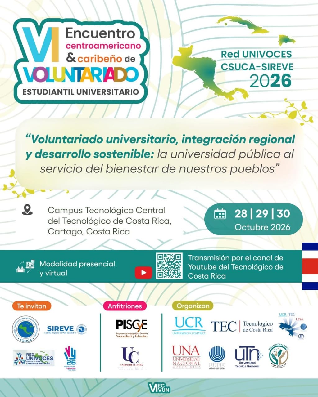 Universidades públicas de Centroamérica y el Caribe se reunirán en el VI Encuentro de Voluntariado Universitario (ECVUN)